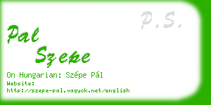 pal szepe business card